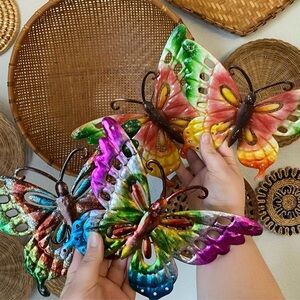 🍄SOLD🍄 Colorful Tin Butterflies Wall Decor